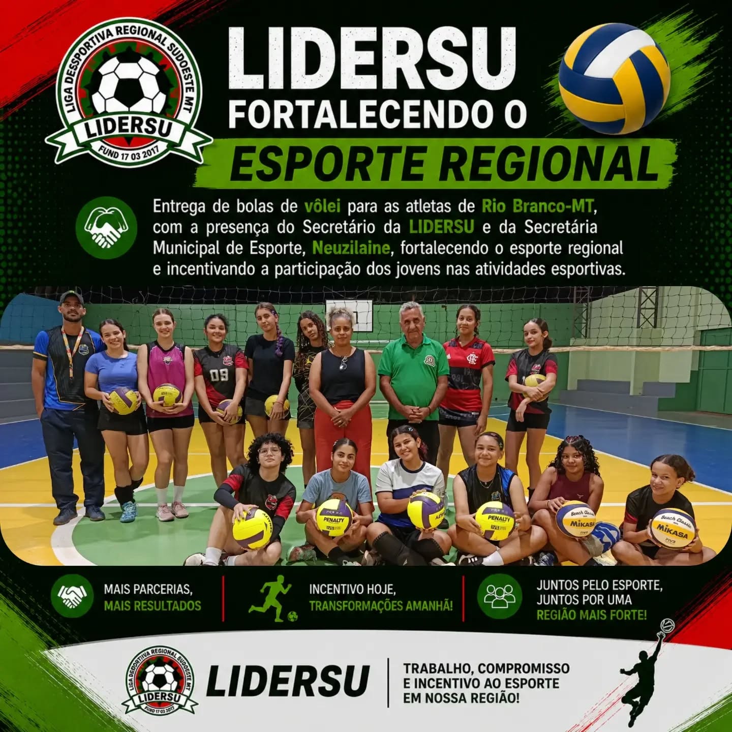 ENTREGA DE MATERIAIS ESPORTIVOS EM RIO BRANCO-MT