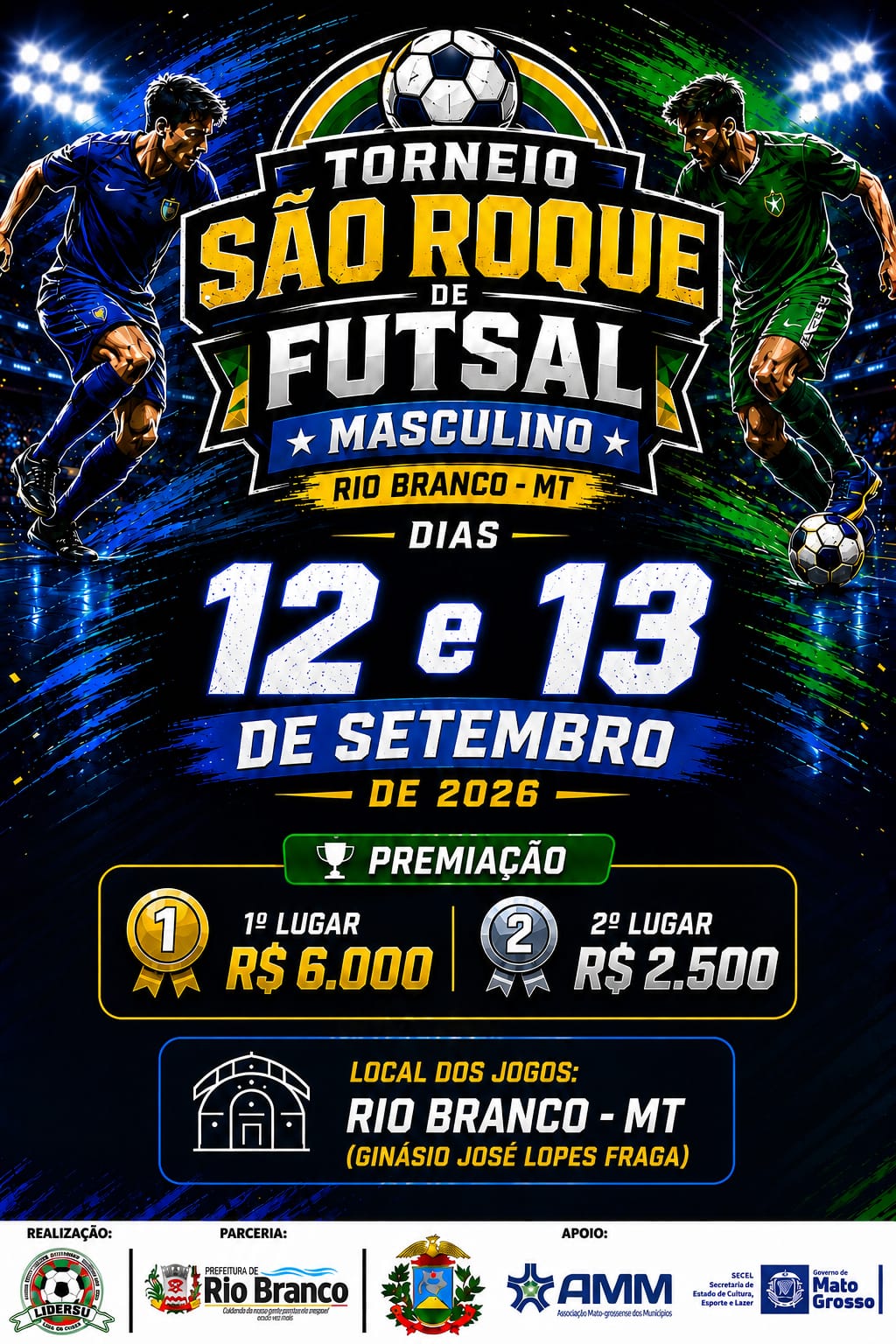 Torneio São Roque de Futsal realizado em setembro, em Rio Branco-MT