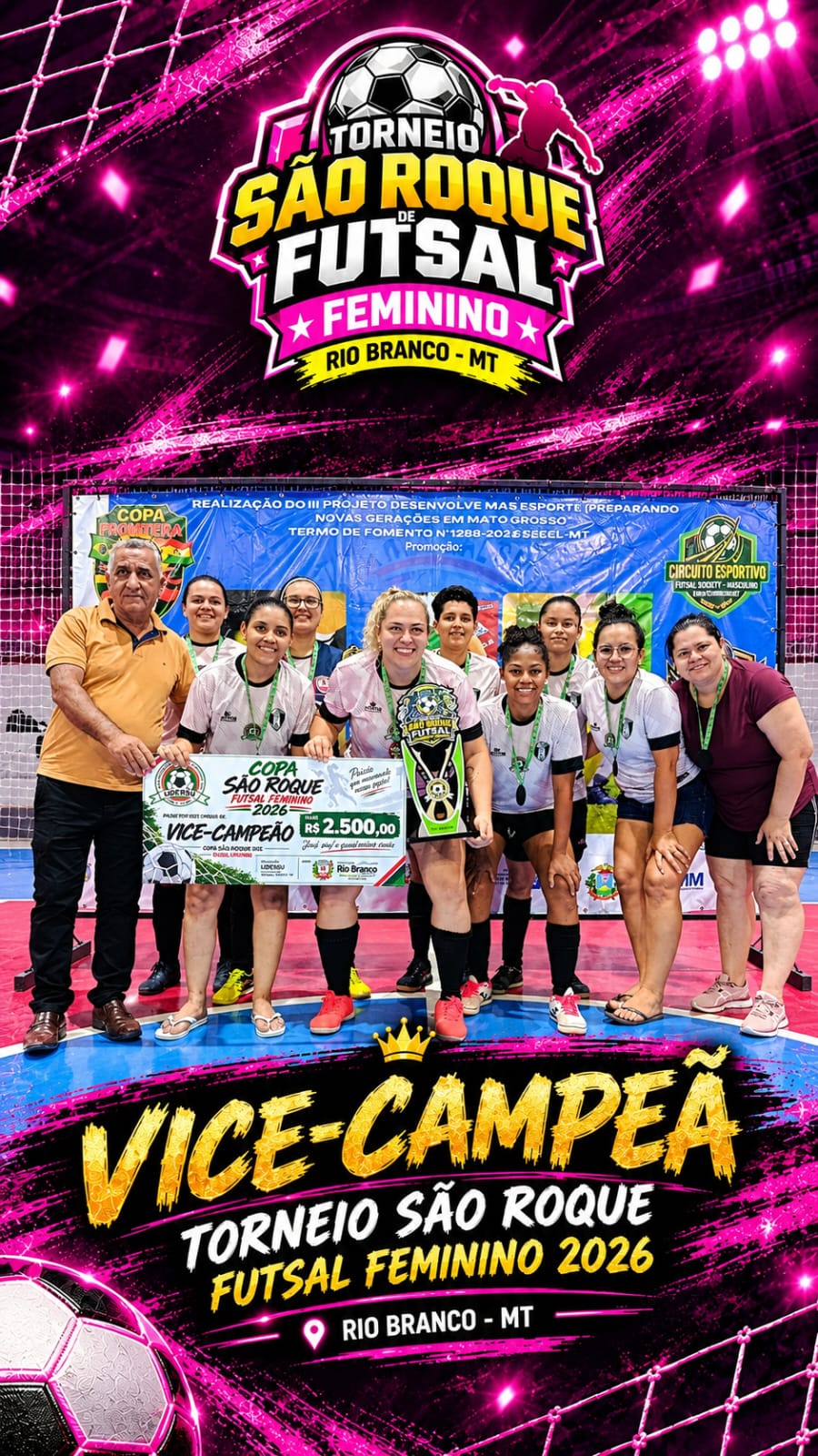 TGA de Tangará conquista o título do Torneio São Roque de Futsal Feminino em Rio Branco-MT — foto 1